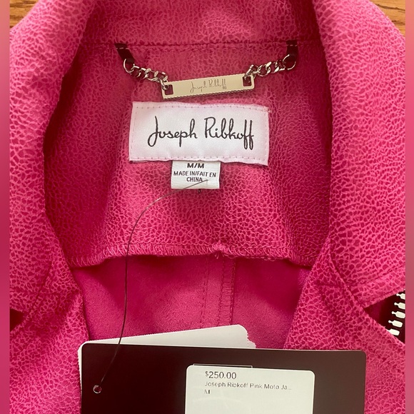 Joseph Ribkoff Hot Pink Fuchsia Moto Jacket Style 211954 Size Medium NEW W/ TAGS - Picture 6 of 12